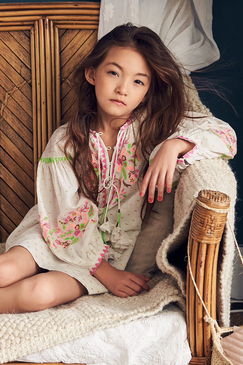 Nellystella Teniness Girls Dress - Floral Wreath (Size 2 left)
