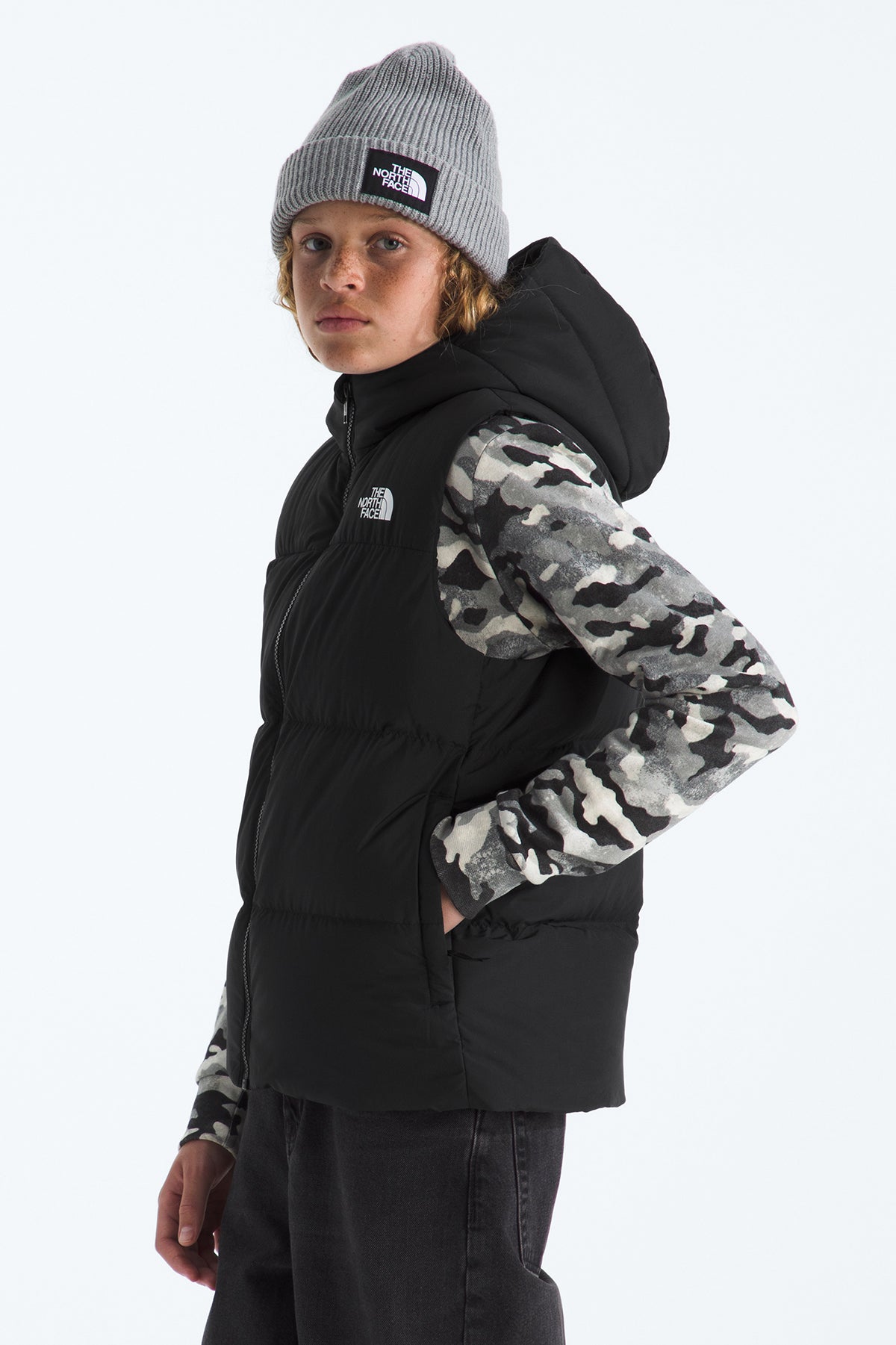 Kids Vest North Face North Down Hooded - Black – Mini Ruby