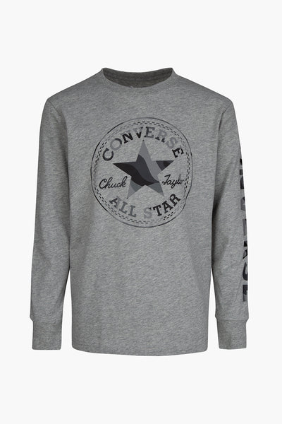 Converse Kids Camo Long Sleeve T-Shirt - Grey Heather