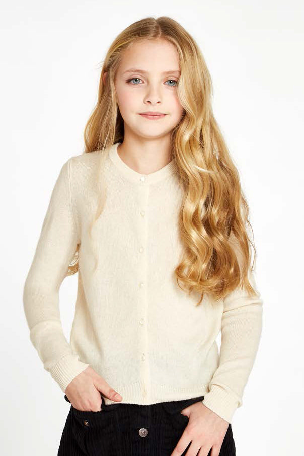 Autumn Cashmere Girls Cardigan - Ivory (Size 4/5 left) – Mini Ruby