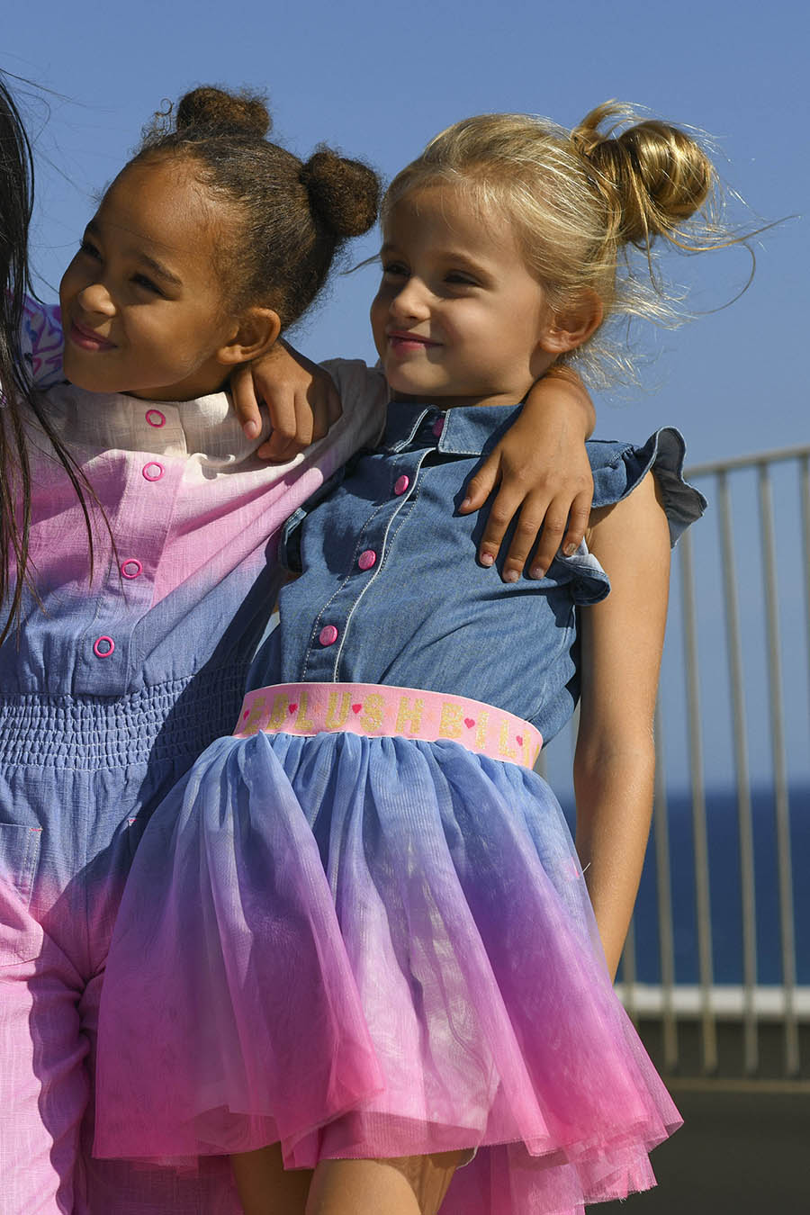 billieblush denim dress Girls Dress Billieblush Denim Mix Mini Ruby
