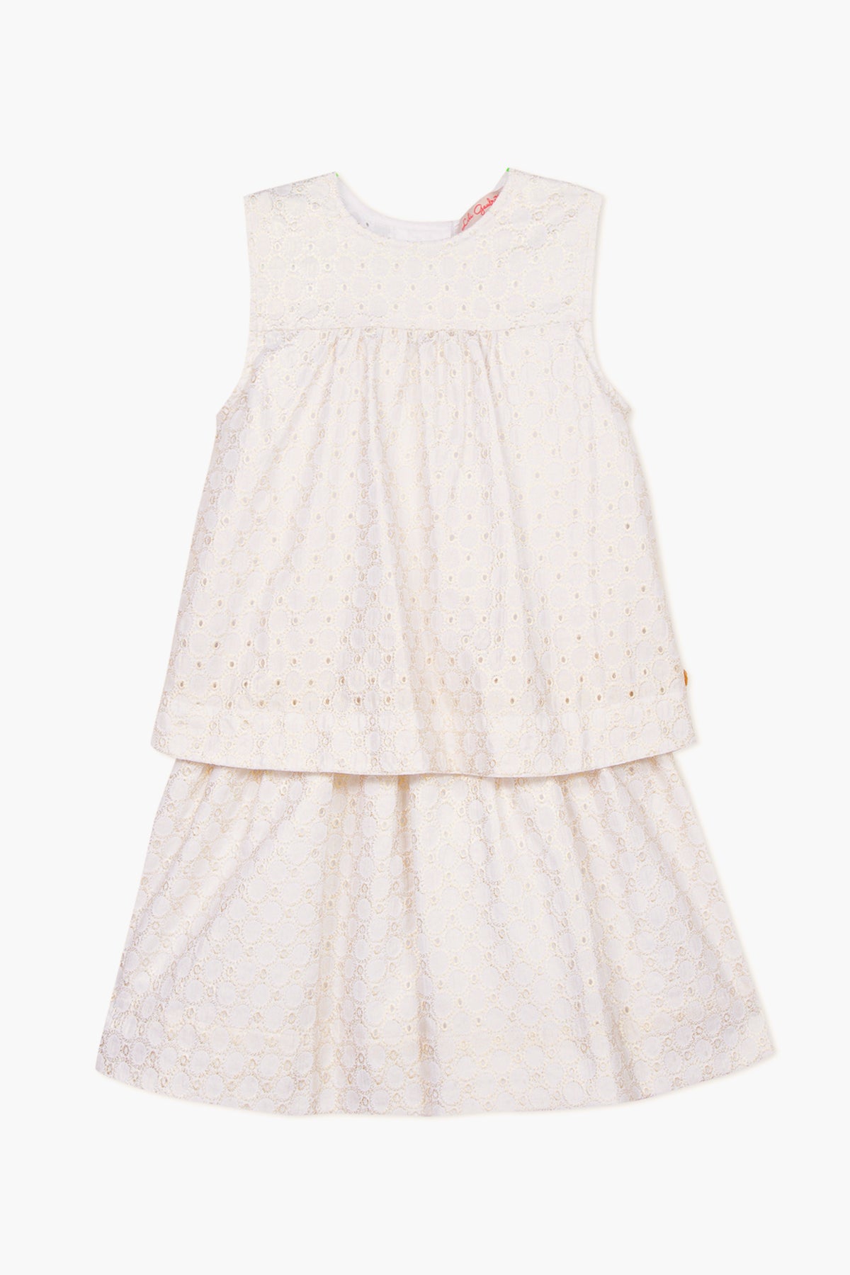 lili gaufrette white dress Lili Gaufrette Girls Gold Broderie Anglaise Dress Size: 8Y