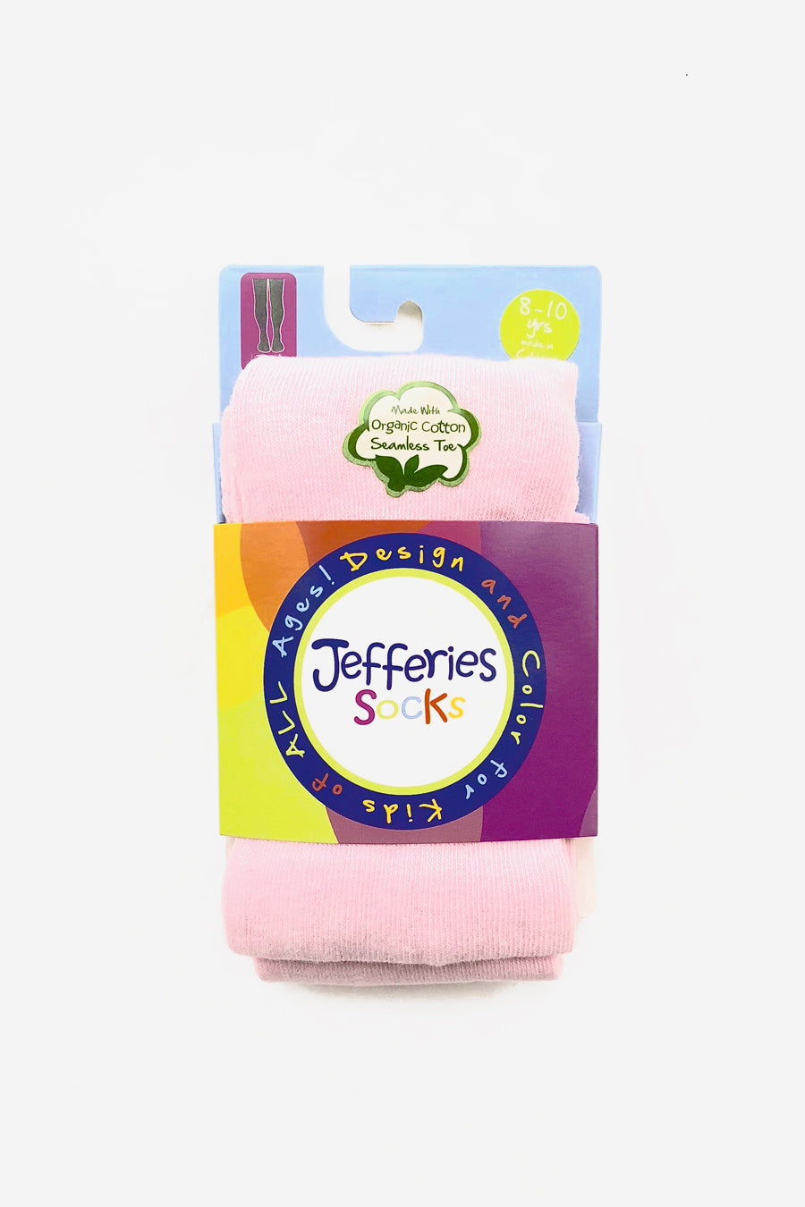 Jefferies Socks Seamless Organic Cotton Girls Tights - Pink