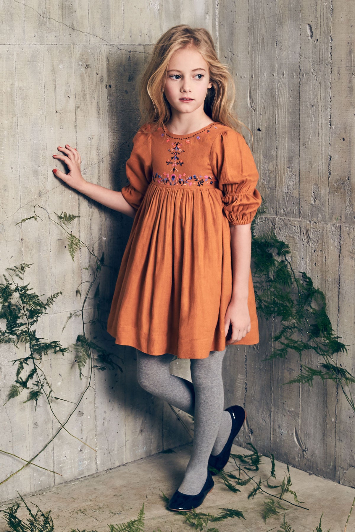 Nellystella Clover Girls Dress - Cider 2 / Cider Nellystella Clover Girls Dress - Cider 2 / Cider