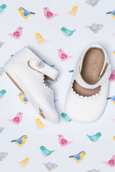 Elephantito Mary Jane Baby Shoes - White