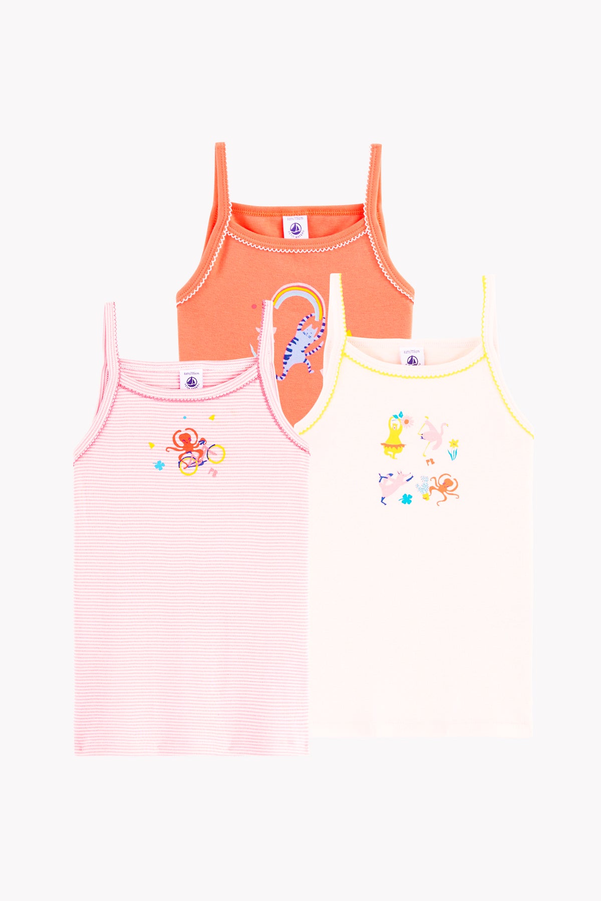 Petit Bateau Girls Cami Undershirts – Mini Ruby