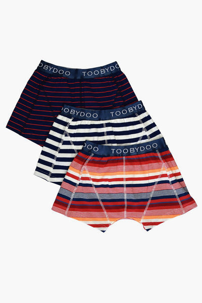 Toobydoo Boys 3 Pack Boxer Shorts - Multi Stripe