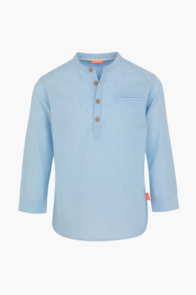 Sunuva Nehru Collar Boys Shirt - Blue