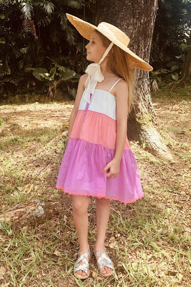 Girls Dress Nellystella Adeline Coral 12 / Coral Spring Mix Girls Dress Nellystella Adeline Coral 12 / Coral Spring Mix