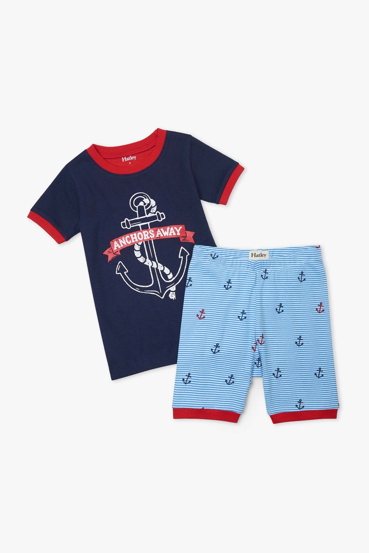 Hatley Anchors Away Boys Pajama Set Mini Ruby