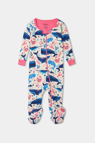 Hatley Aquatic Friends Organic Cotton Footed Kids Coverall