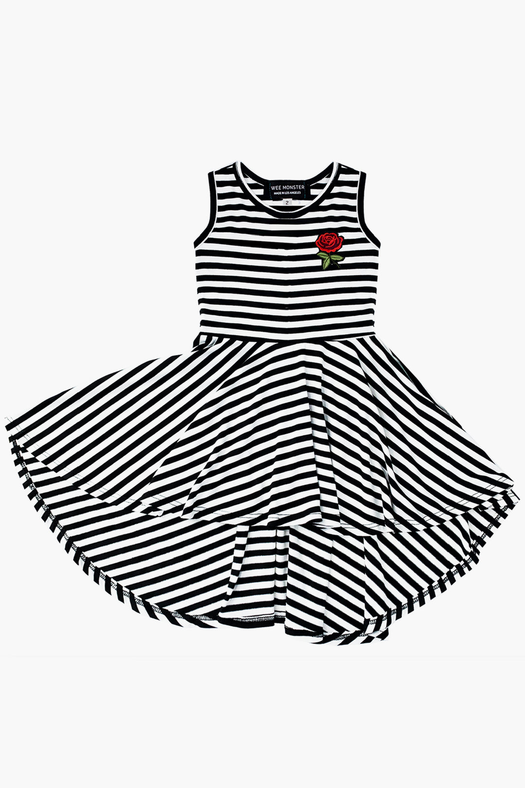 Wee Monster Black And White Rose Circle Girls Dress
