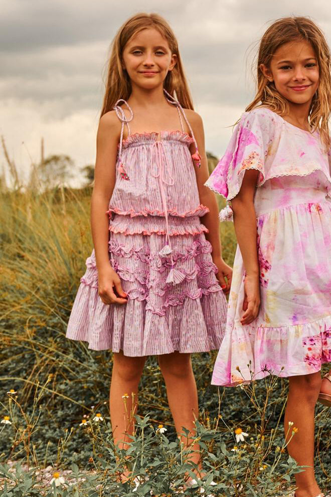 Striped Dress and Pink Ballets, Outfits