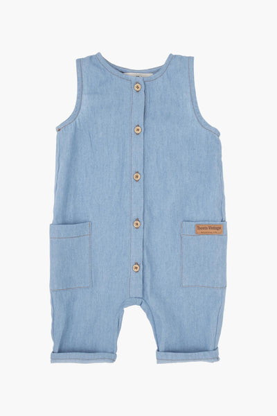Baby Boy Romper Tocoto Vintage Chambray Overalls