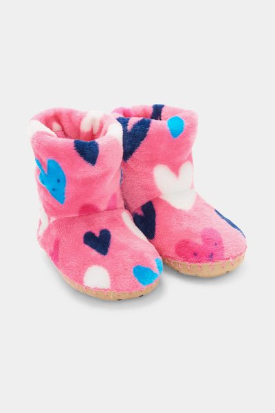 Girls Shoes Hatley Confetti Hearts Fleece Slippers