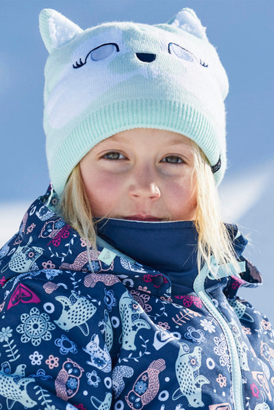 Girls Roxy Snows Up Hat and Gloves Set
