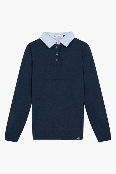 Jean Bourget Marine Blue Polo Sweater