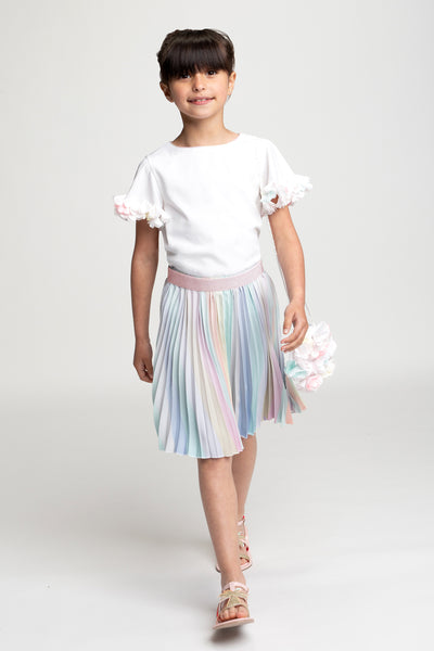 Billieblush Pleated Sateen Girls Skirt