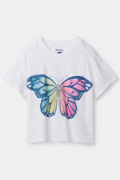 Girls Shirt Hatley Rainbow Butterfly Boxy