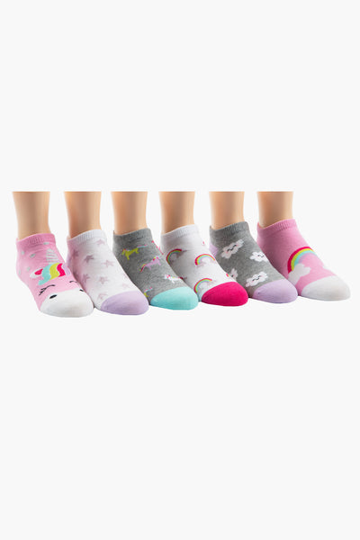 Stride Rite Retta Rainbow Unicorn Girls Socks 6-Pack