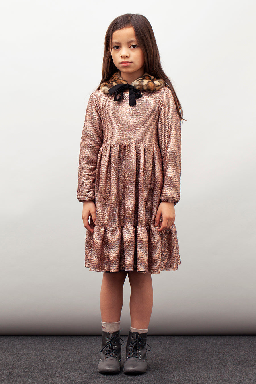Tocoto Vintage Salmon Sequin Dress 4 Years - Dresses - 4 Years - Pink Tocoto Vintage Salmon Sequin Dress 4 Years - Dresses - 4 Years - Pink