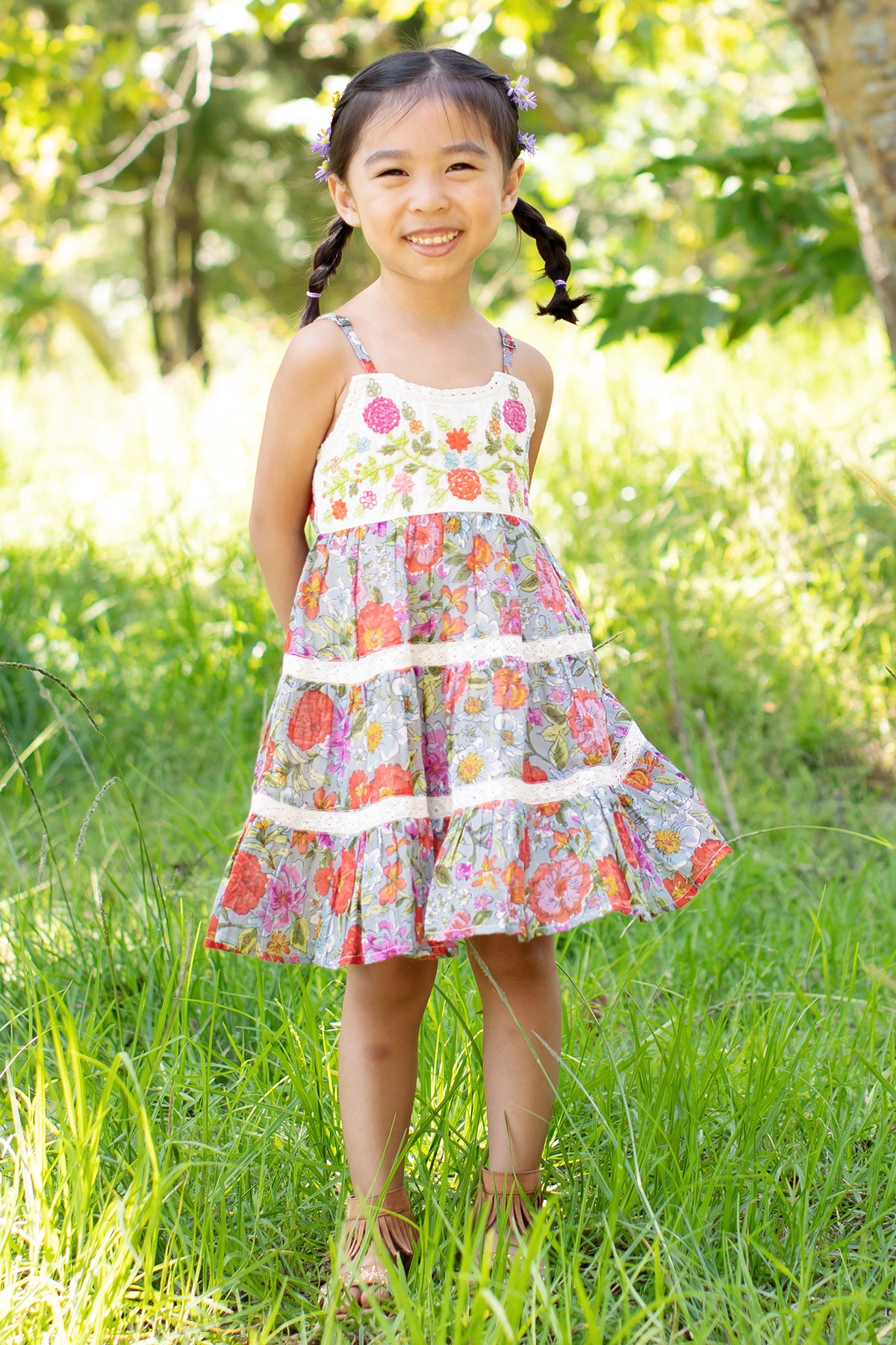 Multi-Fabric Little Girl Dress {matilda jane inspired}