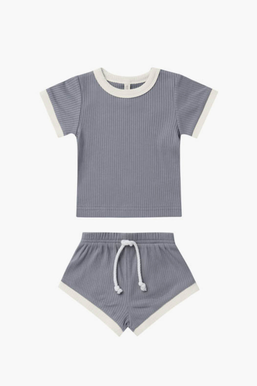 Baby Shirt Quincy Mae Ribbed 2-Piece Set Washed Indigo