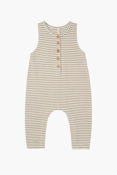 Baby Boy Bodysuit Quincy Mae Sleeveless Jumpsuit Grey Stripe zoom