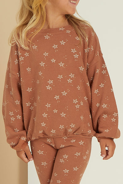 Girls Sweatshirt Rylee + Cru Slouchy Starfish