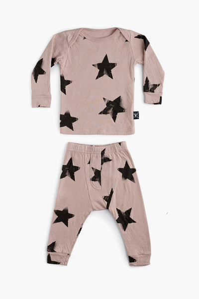 Nununu Soft Faded Star Baby Set - Powder Pink