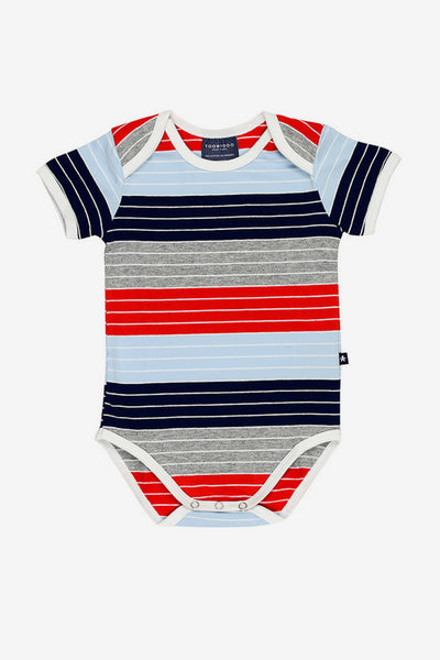 Baby Onesie Toobydoo Red and Navy Striped Boys 