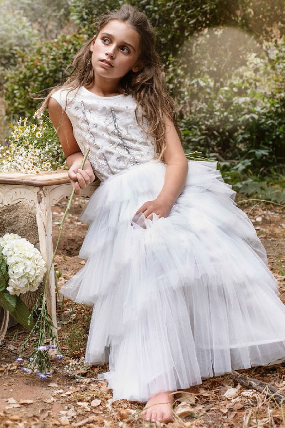 Tutu du Monde Stellaria Long Tutu Girls Dress 10 11Y Milk at Mini Ruby Contemporary Childrenswear