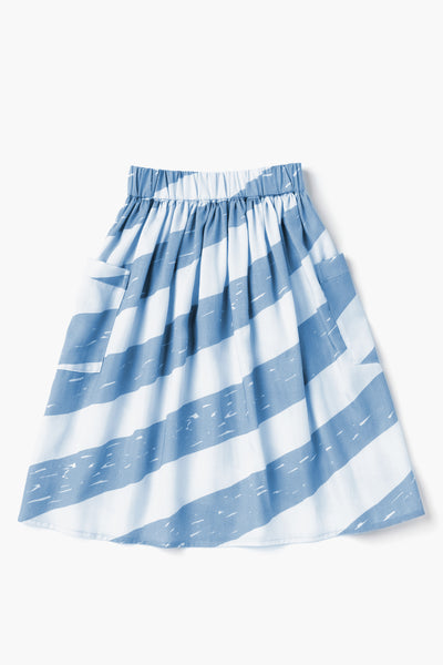 OMAMImini Striped Midi Girls Skirt - Blue