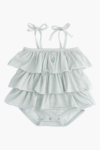 Tocoto Vintage Striped Ruffle Baby Girls Romper