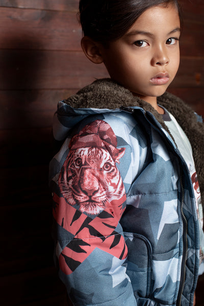 Paper Wings Tiger Camo Puffer Jacket