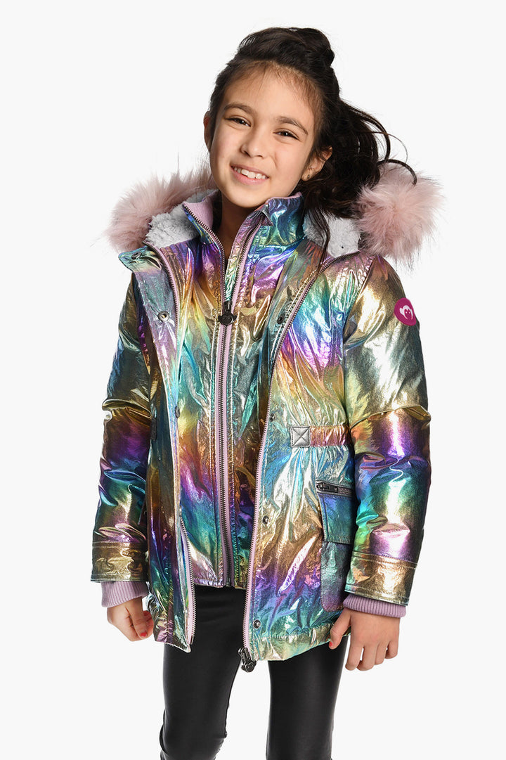 Appaman Rainbow Ombre Middie Puffer Girls Coat