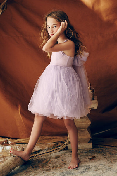 Flower Girls Dress Nellystella Peach Lavender Fog