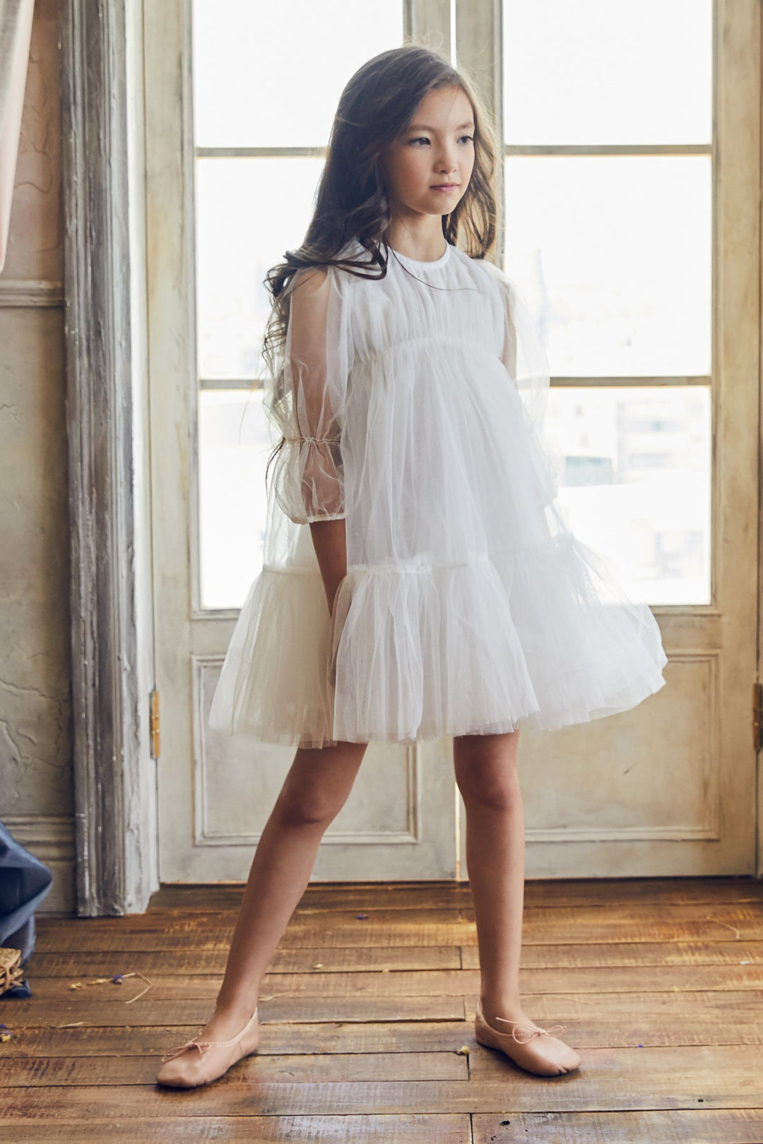 Girls Dress Nellystella Alice - Classic White Girls Dress Nellystella Alice - Classic White