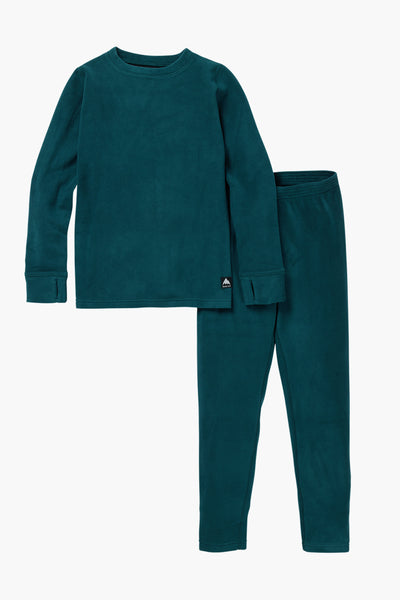 Kids Baselayer Burton Snowboards Fleece Baselayer Set Deep Emerald