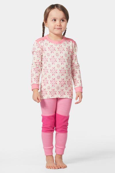 Girls Baselayer Helly Hansen Kids Lifa Merino Set Sugar Pink full