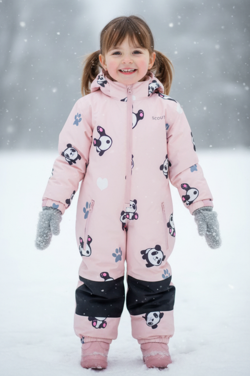 Kids Snowsuit Scout Panda – Mini Ruby