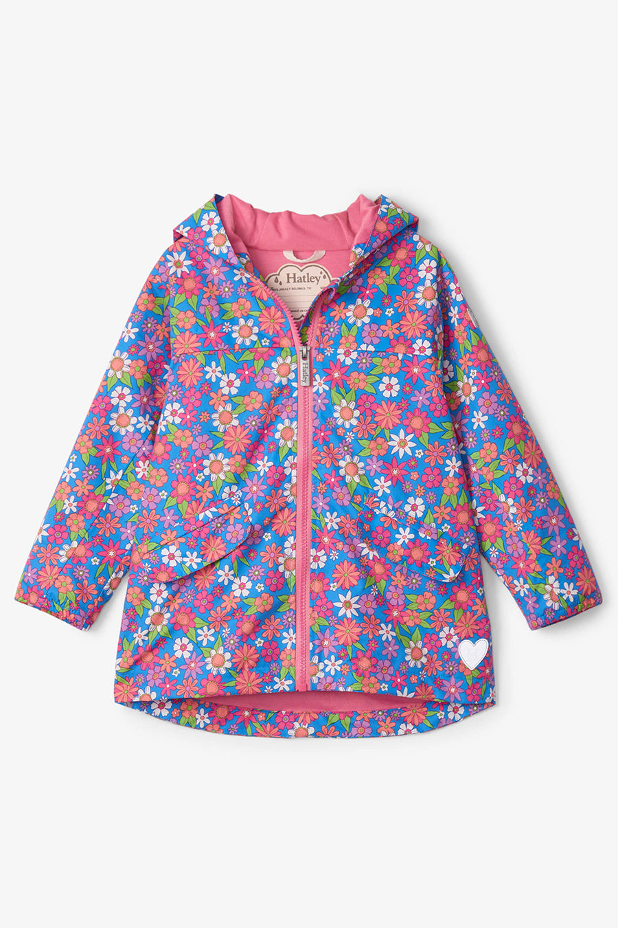 Girls Jacket Hatley Retro Floral Mini Ruby