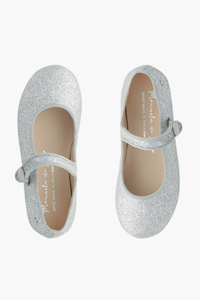 Manuela de Juan Robine Mary Jane Girls Shoes - Silver