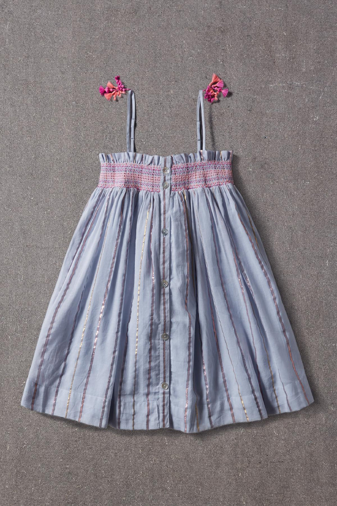 Girls Dress Nellystella Camila - Blue Lurex Stripe (Size 2 left)  Mini Ruby