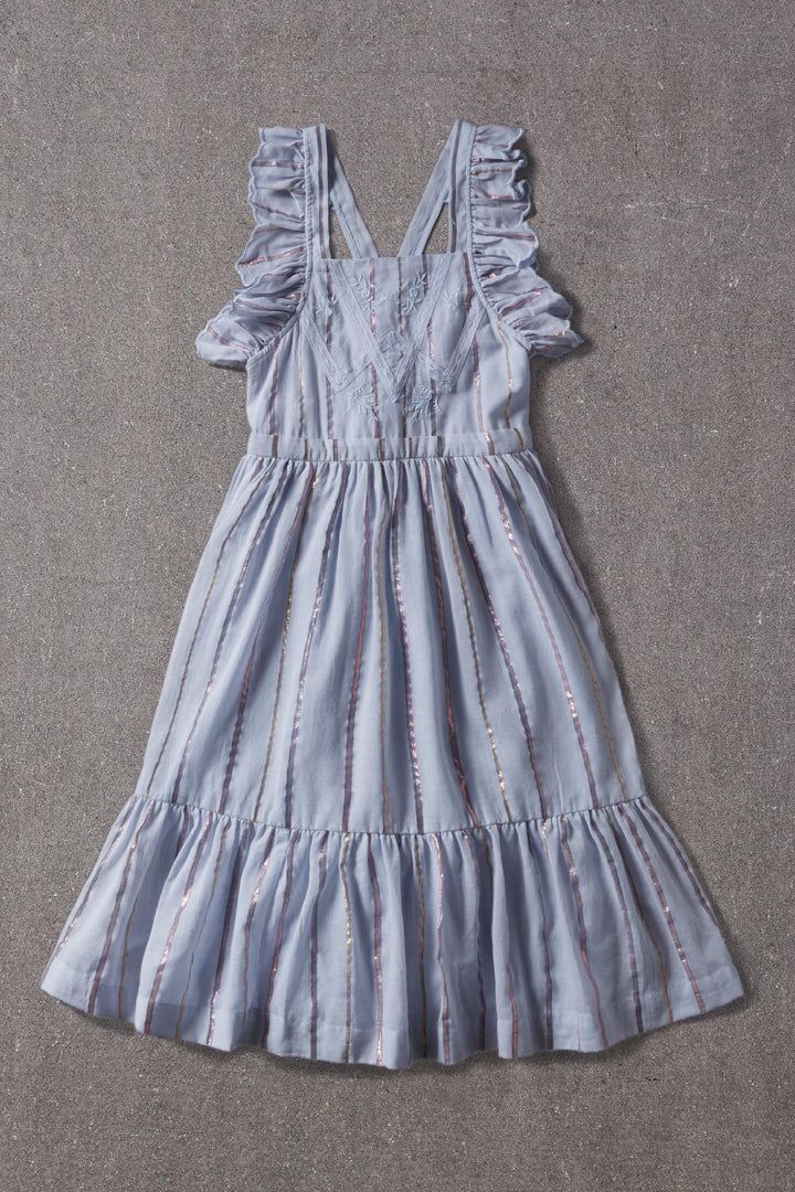 Nellystella Elina Dress - Blue Lurex Stripe