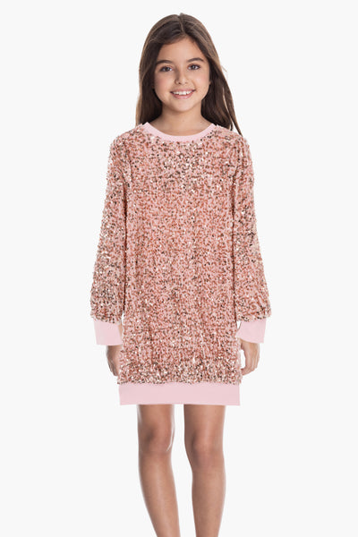 Girls Dress Habitual Kids Sequin Sweatshirt - Pink