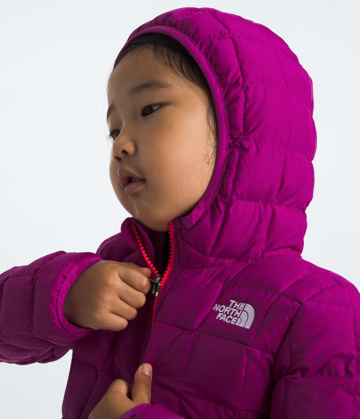 Girls Jacket North Face Reversible Thermoball Deep Mulberry hood