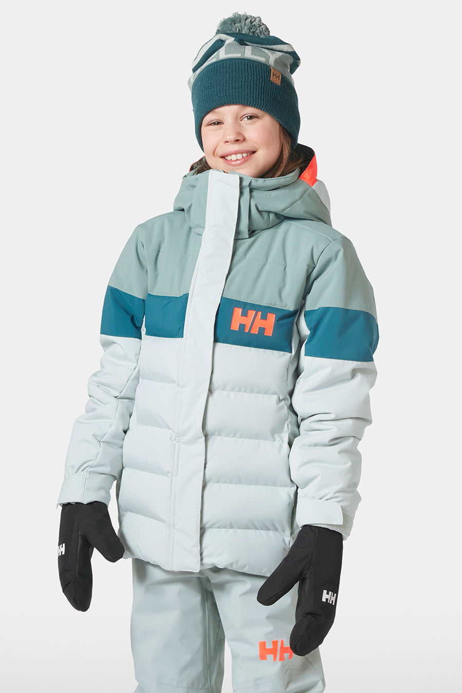 Girls Jacket - Ski Helly Hansen Diamond Green Mist front