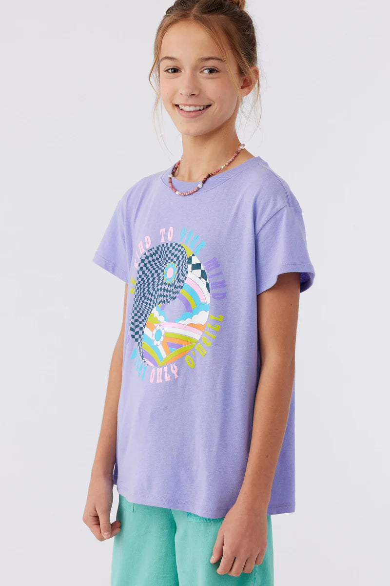 girls purple t-shirt be kind