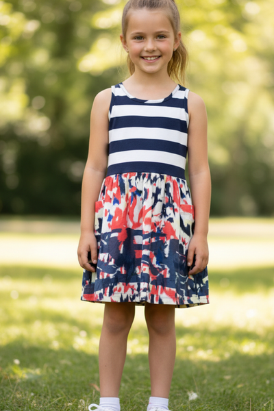 Girls Dress FIN Pocket Dress - Aurora Borealis
